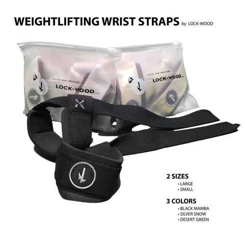 LOCK-WOOD Weightlifting Wrist Support Straps Lift Heavier & Secure Your Grip 